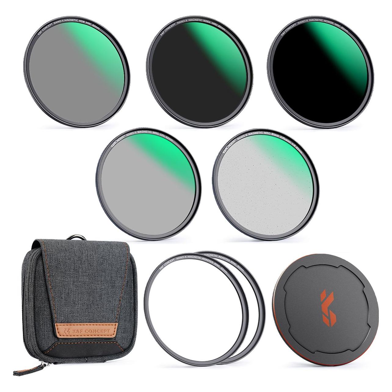 K&F Concept Concept Magnetic Video Kit 72mm CPL + ND8 + ND64 + ND1000 Black Mist (72 mm, Polarisationsfilter) (KF-M.007)