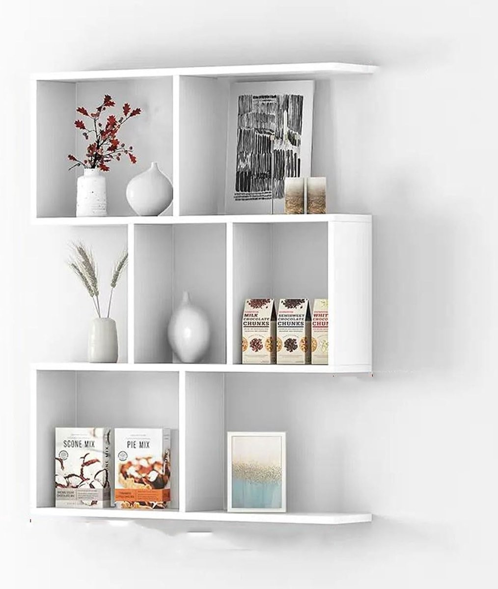 3-laagse hangende plank met industriële houten look voor wandmontage