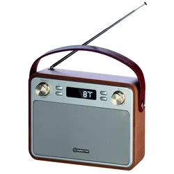 Manta RDI915X FM/BT/USB Capri (AM, FM, Bluetooth), Radio, Silber, Braun