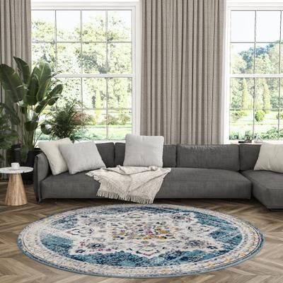 Alise Rugs Gematria French Country Medallion Indoor Area Rug