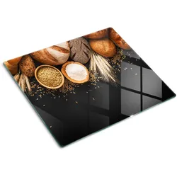 GLASPLATTE 60x52 cm Brot und Weizen