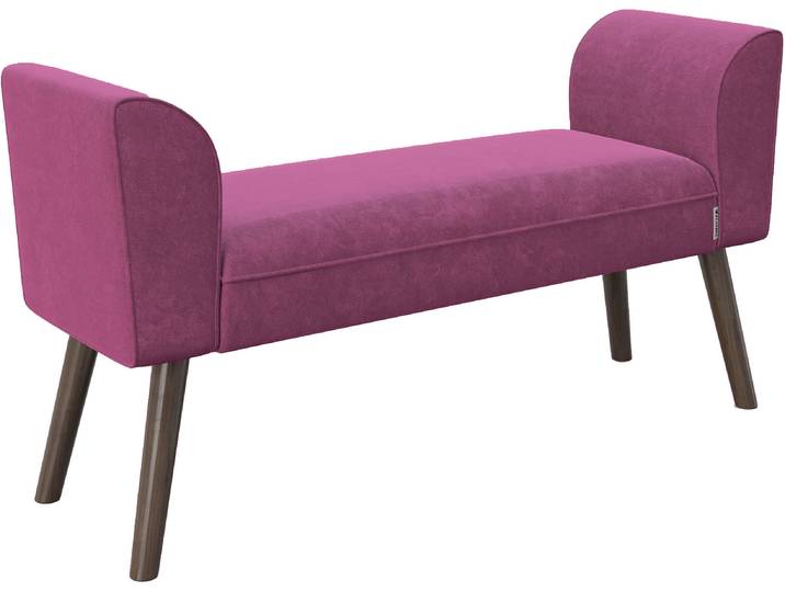 Polsterbank PLAYBOY TIFFANY , pink (lila, walnuss), B:92,7cm H:54,5cm T:30cm, Holz, Polyester, Sitzbänke, Polsterbank