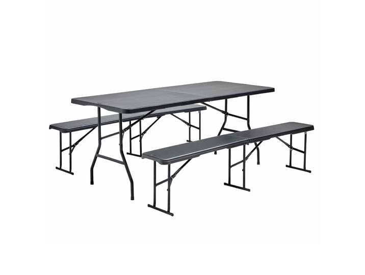 Oviala - Ensemble table + bancs pliants en PEHD
