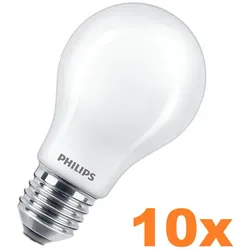 10er Vorteilspack Leistungsstarke PHILIPS E27 CorePro LED Lampe matt 7,8W wie 75W 90Ra hohe Farbwiedergabe & dimmbar - warmweiß 2700 Kelvin