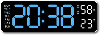 Daily Discovery Digital Wall Clock LED Temperature Display Clock With Auto Dimmer USB Powered wbl