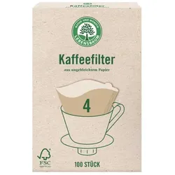 Lebensbaum Kaffeefilter Papier Größe 4 (100St)