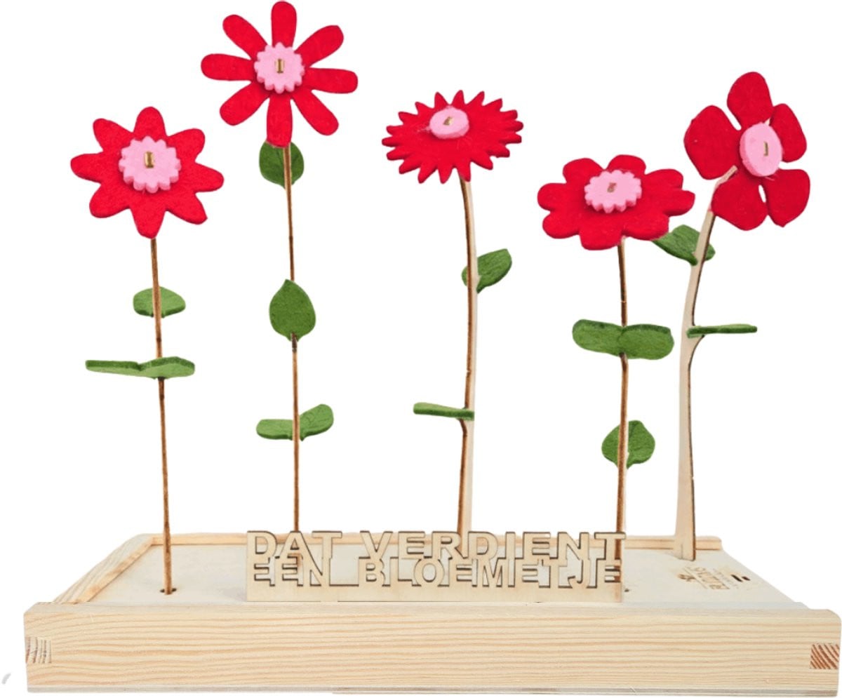 Happy Blooms vilten bloemen brievenbus cadeau voor volwassenen