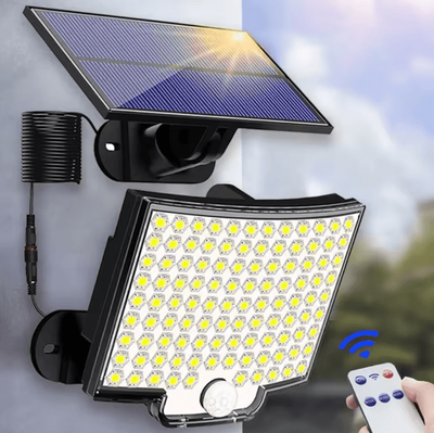 Uplift Curations Solar 3 Mode Split Outdoor Motion Sensor Floodlight With Remote Control 1200 Mah 2 Kits