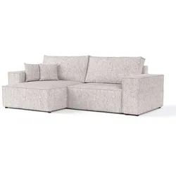 ECKSOFA CAVO mit Schlaffunktion Beige im Neve Stoff