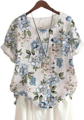 Lush Living Finds Retro Breeze Printed Beach Shirt For Women black xl
