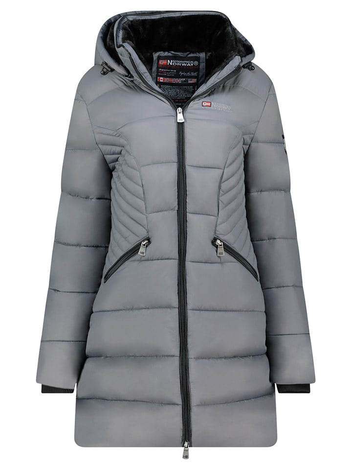 Geographical Norway Wintermantel "Bee" in Grau - M