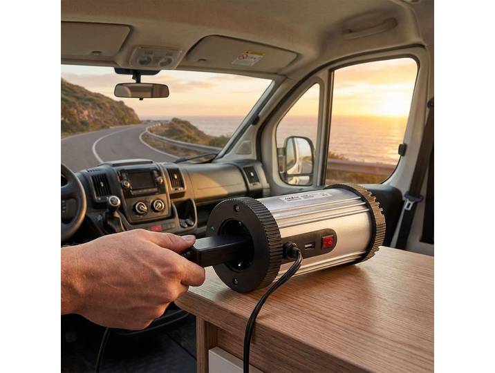 Kfz-Wechselrichter 12 auf 230 V mit USB Ladeport, 300 Watt