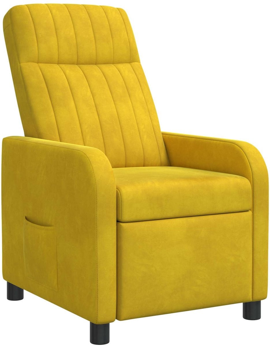 vidaXL Relax Fauteuil Recliner - Geel Fluweel - Modern
