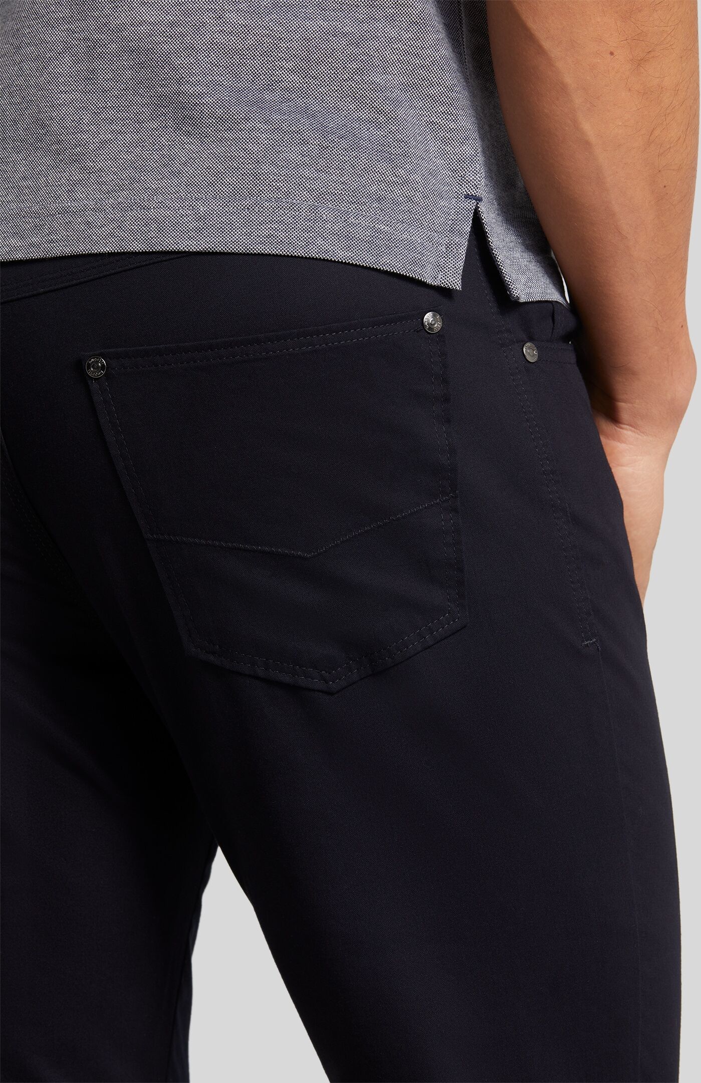 5-Pocket-Hose BUGATTI, Herren, Gr. 31, Länge 32, blau, 96% Baumwolle, 4% Elasthan, regular fit, Hosen 5-Pocket-Hose, mit langanhaltender Farbechtheit blau 31, Länge 32