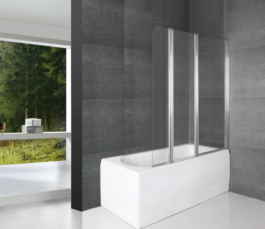 BADLAND Duschabtrennung 3-teilig DS 120x140cm 5mm Glas Gehärtetes Transparentes Glas