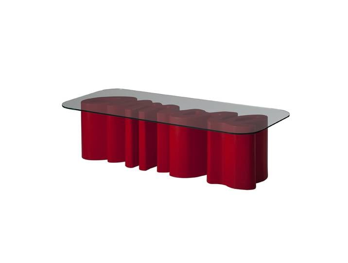 SLIDE table basse AMORE TABLE (Rouge - Polyéthylène et verre)