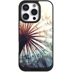 Nivocase Handyhülle für Apple iPhone 16 Pro Hülle NIVOpure Case Schwarz Blumen Fotografie Pusteblume (Apple iPhone 16 Pro), Smartphone Hülle, Schwarz