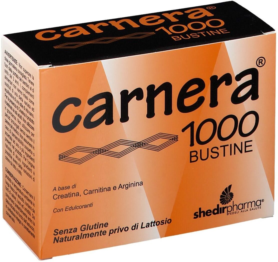 SHEDIR PHARMA Srl Unipersonale Shedir Pharma Carnera 1000, Integratore Alimentare, 18 Bustine, Creatina, Carnitina, Arginina, Supporto Energetico