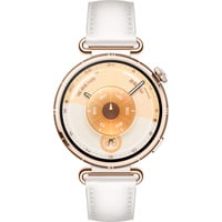 Watch GT 6 41mm (Konsu-B19L), Smartwatch gold, weißes Lederverbundarmband