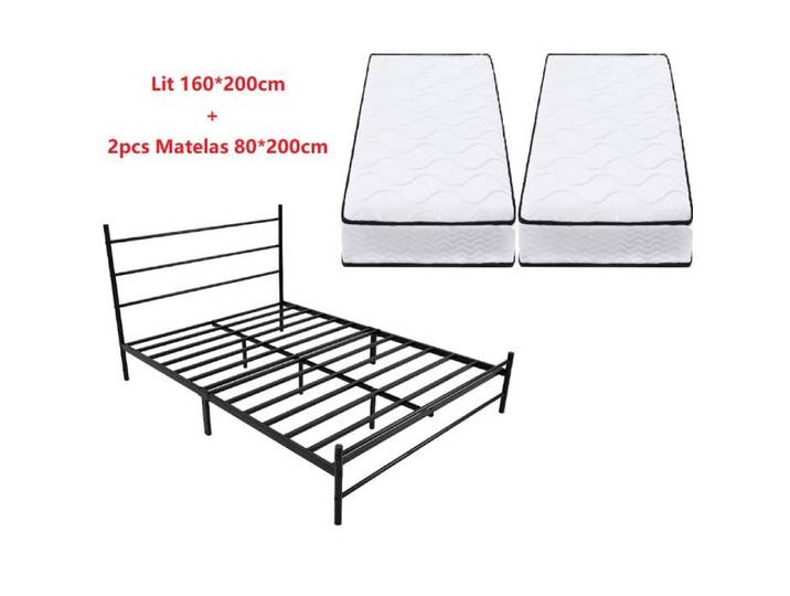 Lit double 160*200cm + 2pcs Matelas 80*200cm