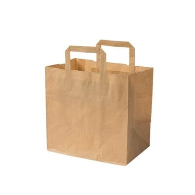 Greenbox Kraftpapier-Tragetaschen L, 26 x 17 x 25 cm, braun, breiter Boden, 250 St.