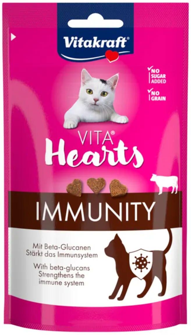 Vitakraft Snack Gatto Vita Hearts Immuity con Manzo 40G