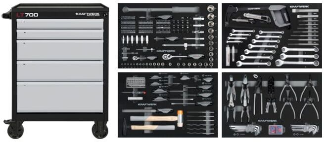 Kraftwerk Servantes d'atelier LT LINE LT 700, 5 tiroirs, 337 pcs. (102.105.203)