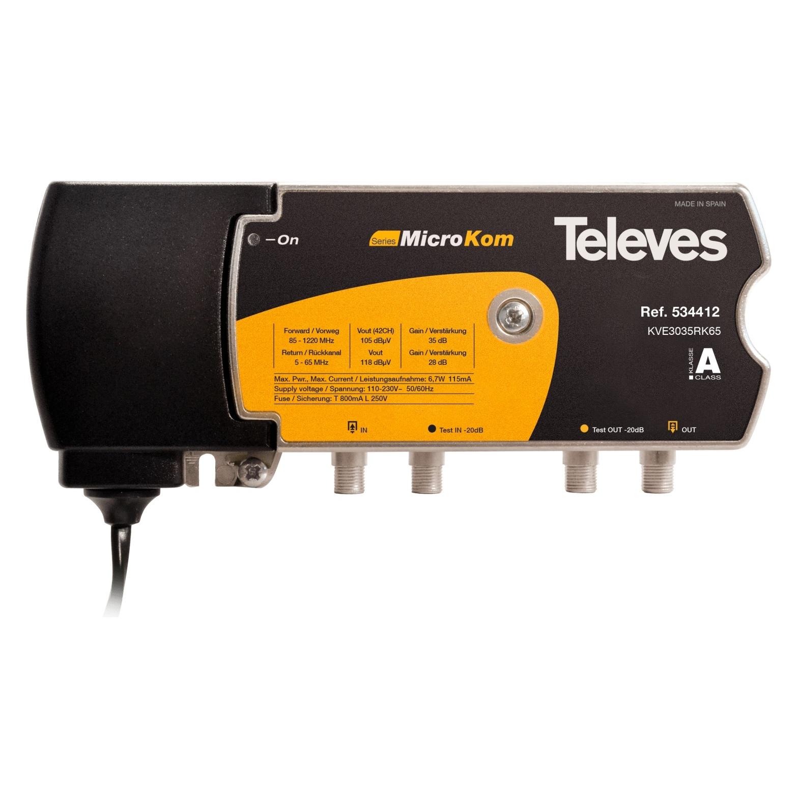 Televes KVE3035RK65 BK-Verstärker 30/35dB m.RK 5-65MHz 28dB (Verstärker) (534412)