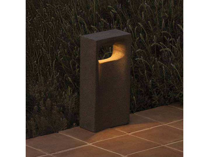 FARO BARCELONA LED Sockelleuchte Glint, alu / grau / zink, Beton, Modern