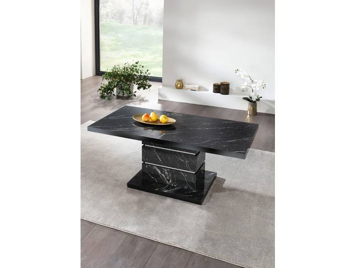 Eleganter Couchtisch mit Marmor-Optik, Marmor-Grau