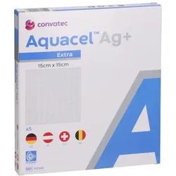 Aquacel Ag+ Extra 15x15 Cm Kompressen 5 St