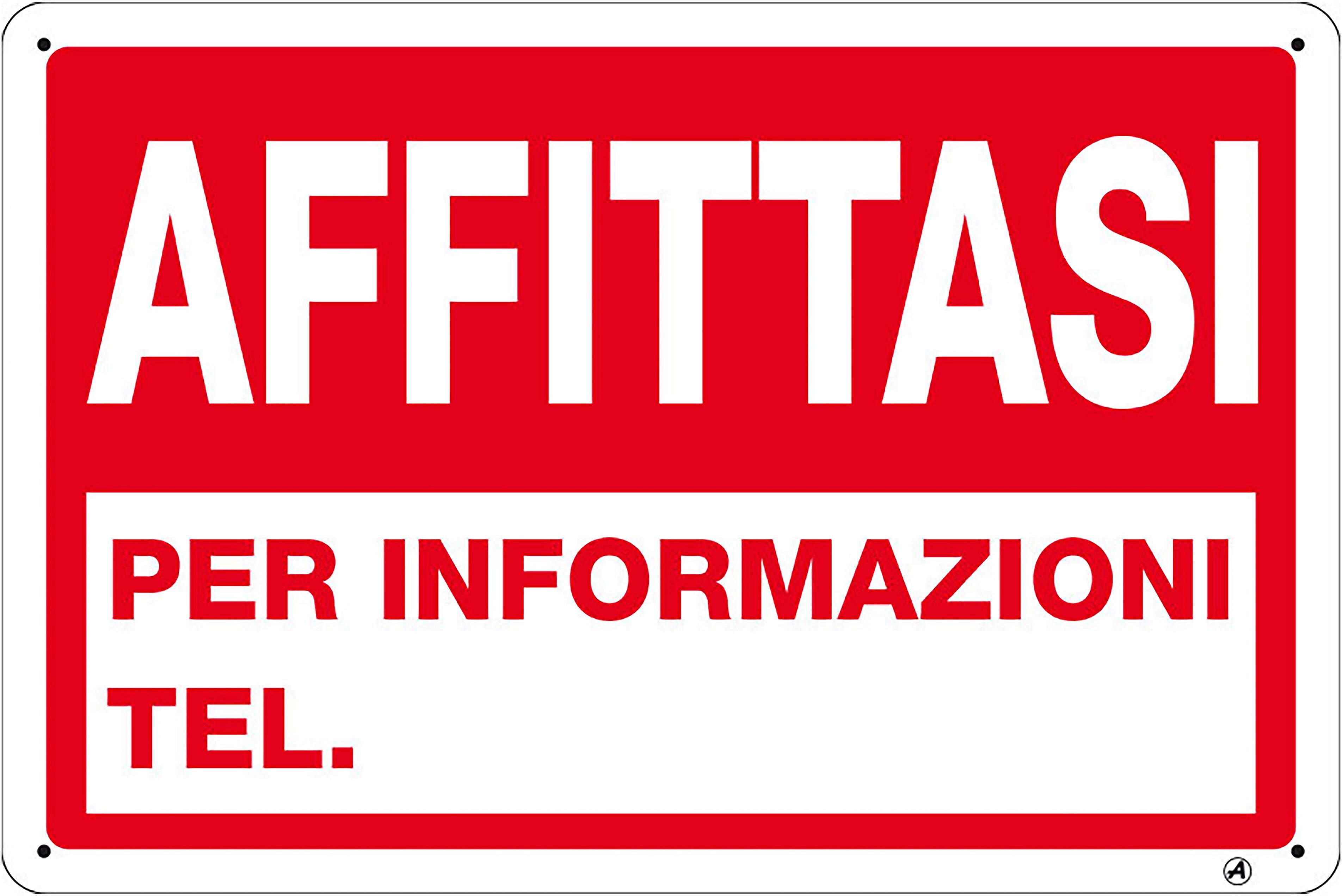 Nuova Algis TARGA AFFITTASI IN PVC 30x20 cm