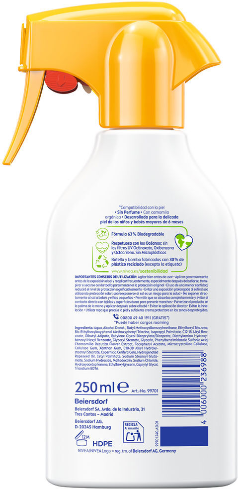 Nivea Sun Babies & Kids spray loción solar SPF50+ 250 ml