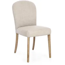 Esszimmerstuhl Sofia aus Stoff, modernes Design, Natur, gepolstert, Eschenholz-Gestell