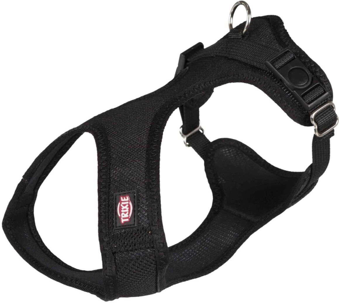 TRIXIE Comfort Soft Touren-Geschirr, XXS–XS: 25–35 cm / 15 mm, schwarz