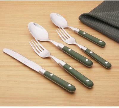 Ginkgo Le Prix 20-piece Moss Green Flatware Set