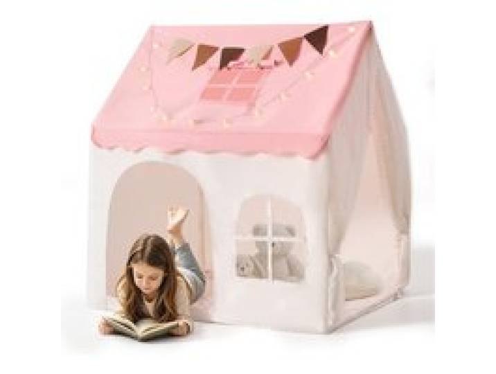 VEVOR Spielhaus Kinderzelt Spielzelt Kinderspielhaus 1200x1050x1270 mm Pink, für Kleinkinder, mit PVC-Rahmen, Gepolsterter Matte Sternenlichtern, Tragetasche, Flagge & Atmungsaktivem Fenster