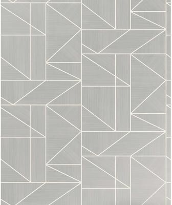Advantage Ina Silver Geometric Wallpaper - 20.5 x 396 x 0.025