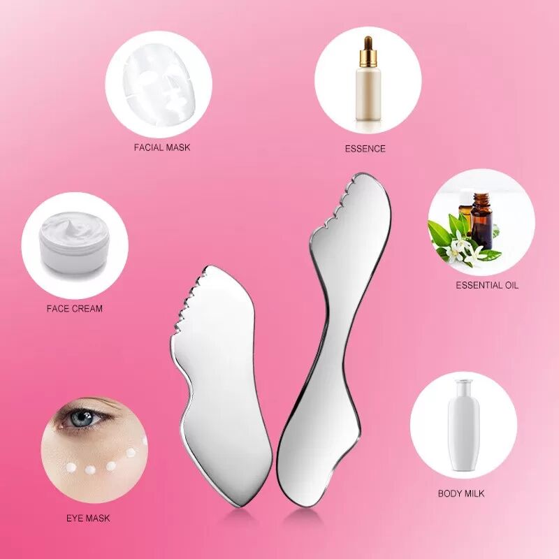 INF Flügelförmiges Gua Sha Gesichtswerkzeug aus Edelstahl für Straffung und Lifting