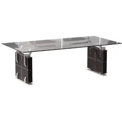 Büro Besprechungstisch Konferenztisch Bürotisch  Büroausstattung Lederoptik Verona in schwarz Jet-Line
