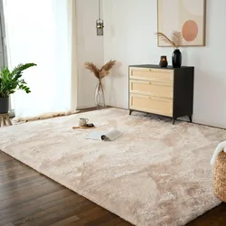 HOME DELUXE Hochflor Teppich SOFI - 200 x 140 cm Beige