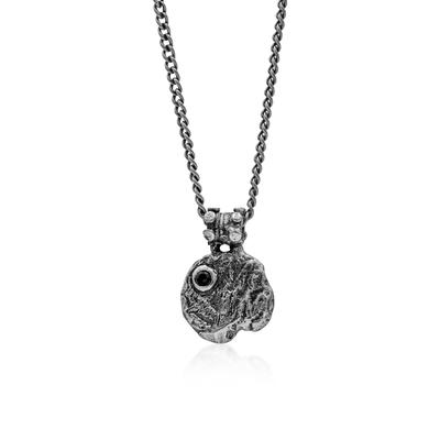Kette mit Anhänger HAZE & GLORY "Halskette Zirkonia - Black Circle 925 Silber" Gr. 56, silber, Halsketten, Herren, 56, ohne Stein, Silber 925 (Sterlingsilber)