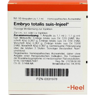 Biologische Heilmittel Heel GmbH EMBRYO totalis suis Injeel Ampullen 10 St 00331978
