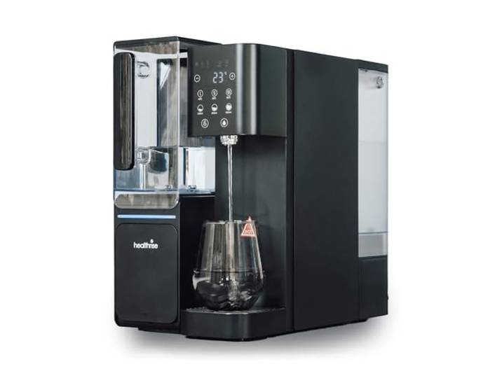 Health Rise Pure Water Pro Auftisch Umkehrosmoseanlage, Osmose Wasserfilter 5-stufig mit UV-Licht, Heißwasserfunktion 45-100°C, 4,5L Tank, Inkl. 2 Wasserkrüge