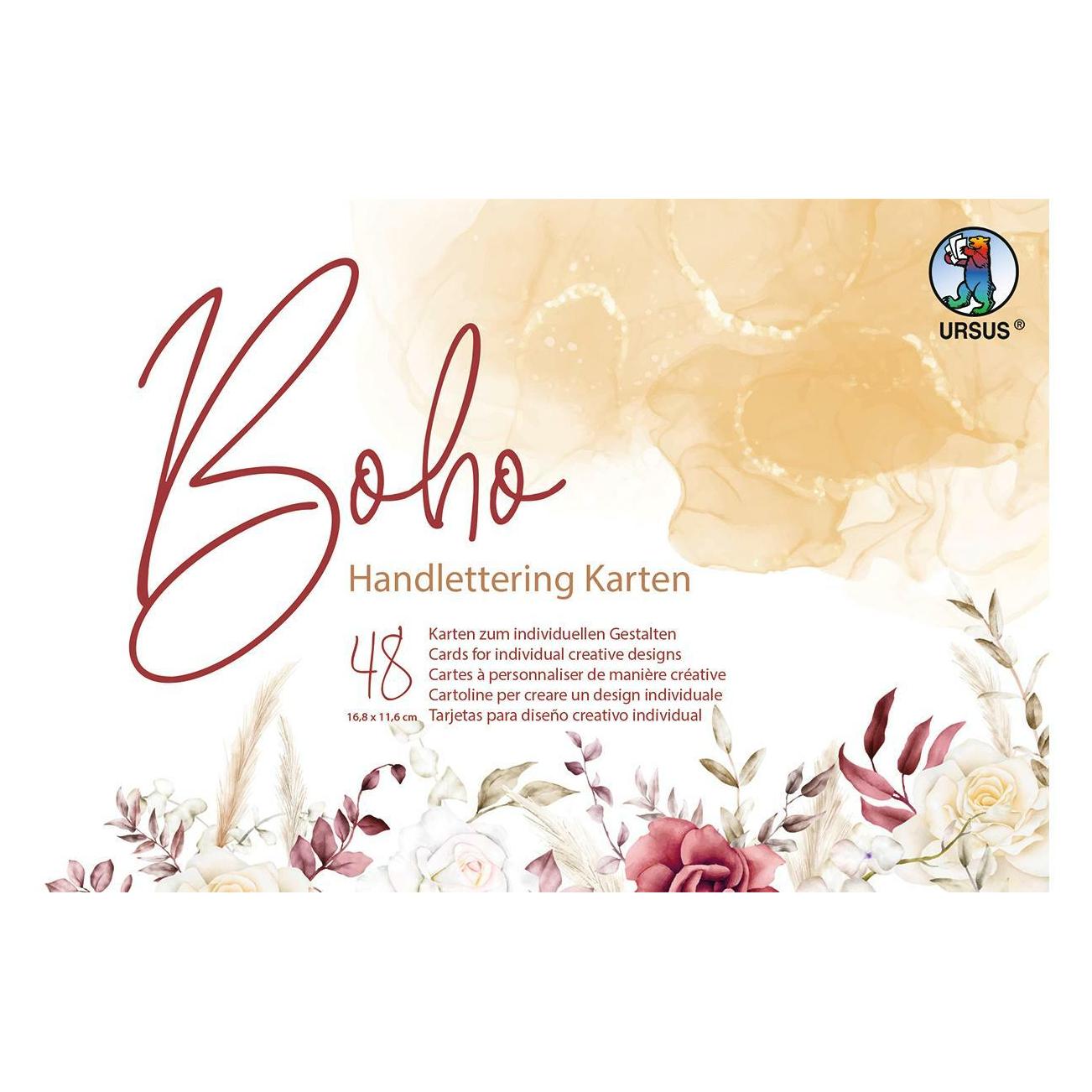 Ursus Handlettering Karten Boho 48ST sortiert (300 g/m², 1x) (24966499F)