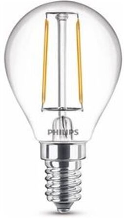 Philips lâmpada E14 LED luz quente 2W   25W