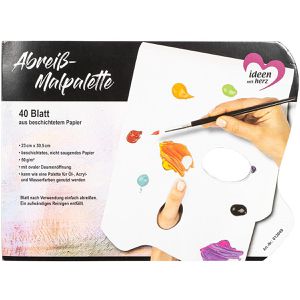 Ideen-mit-Herz Mischpalette 013049, Abreiß-Malpalette 40 Blatt, aus Papier 50g/m², weiß, Rechteck, 23 x 30,5 cm