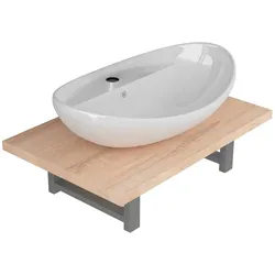 vidaXL 2-tlg. Badmöbel-Set Keramik Eichenbraun