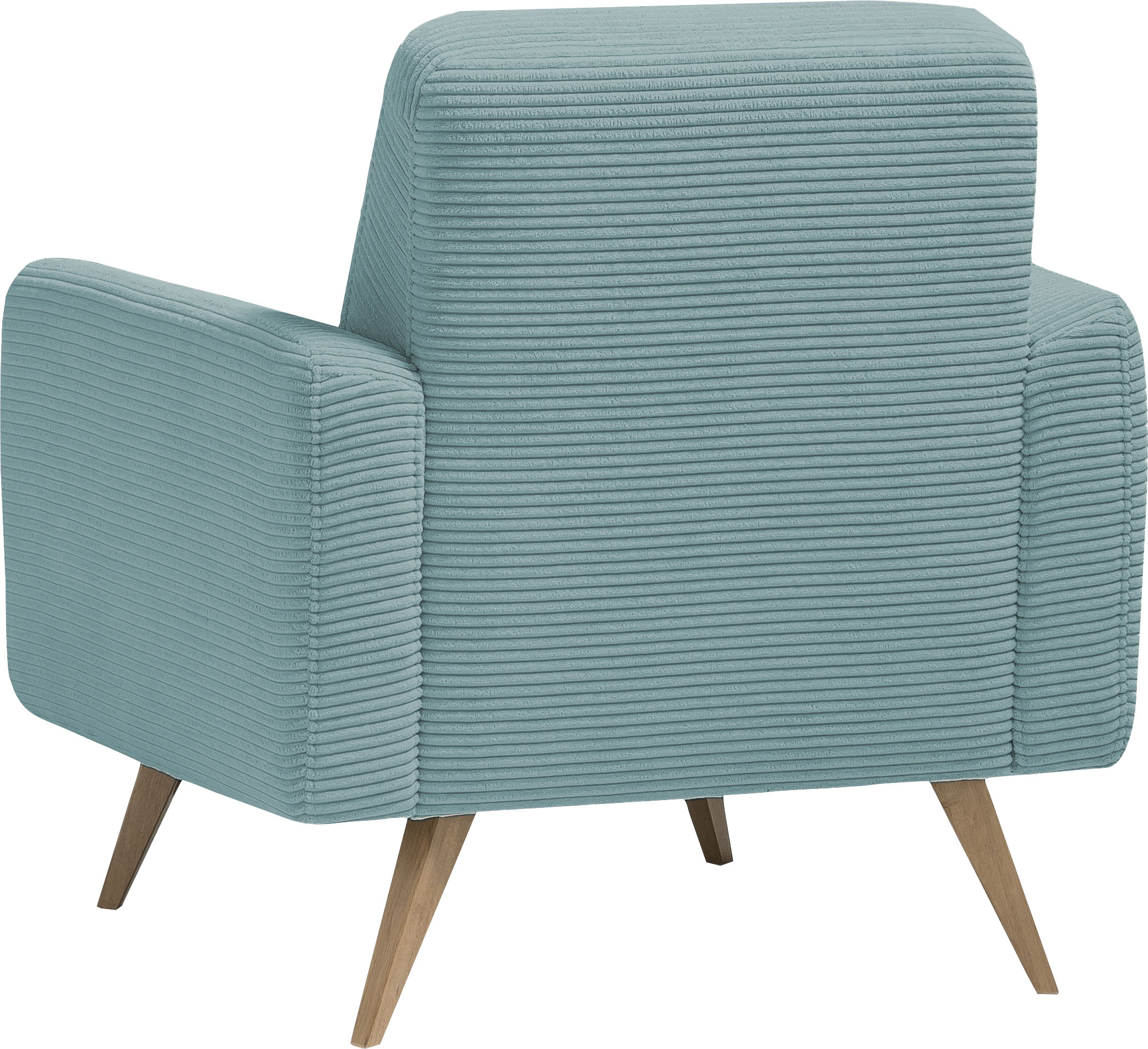 Sessel EXXPO - SOFA FASHION "Samso, Loungesessel", blau (sky), B:82cm H:87cm T:80cm, 100% PES, Sessel, Sessel, elegant und bequem, aktueller Cord Bezug