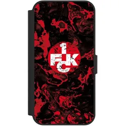 Nivocase Klapphülle für Apple iPhone 16e Handyhülle aus Kunst Leder NIVOflip schwarz 1. FC Kaiserslautern (Apple iPhone 16e), Smartphone Hülle, Schwarz